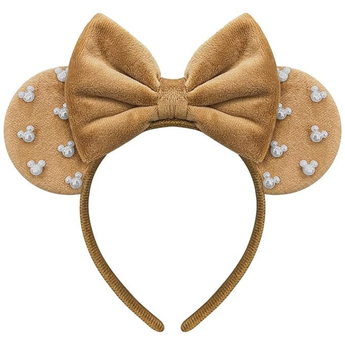 Mouse Ears Headband for Women Neutral Fuzzy Mouse Ears Park Ears Christmas Headband for Adult Kid | Amazon (US)