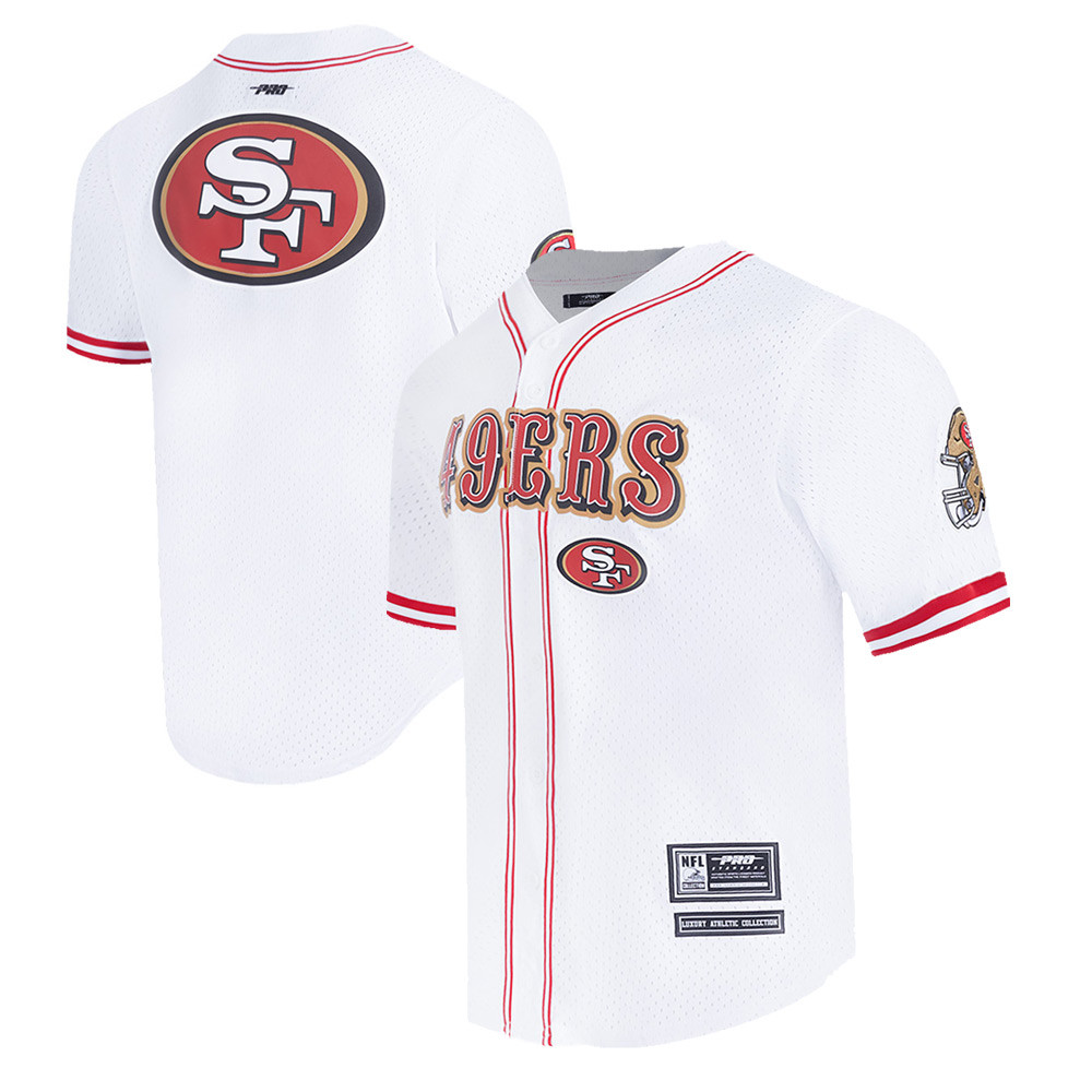 Men's Pro Standard White San Francisco 49ers Mesh Button-Down Shirt | Fanatics
