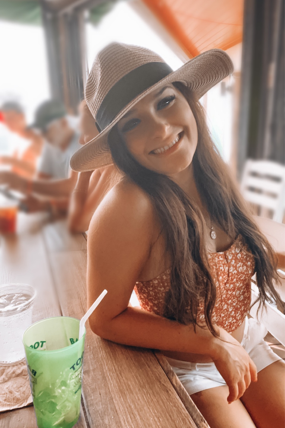 Summer floral crop top outfit