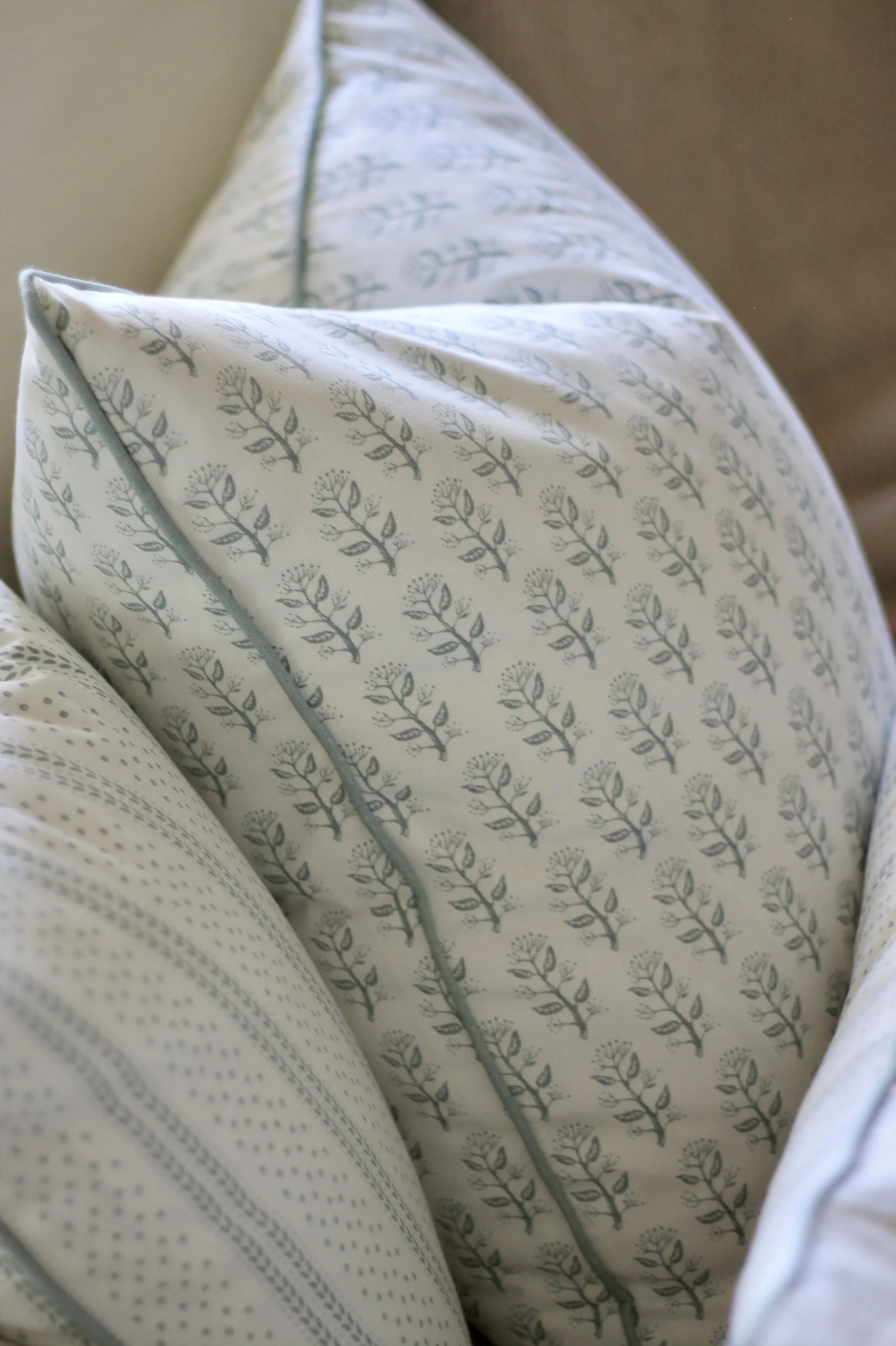 Privet Sprig Pillow Covers in Seaglass | JSH Home Essentials
