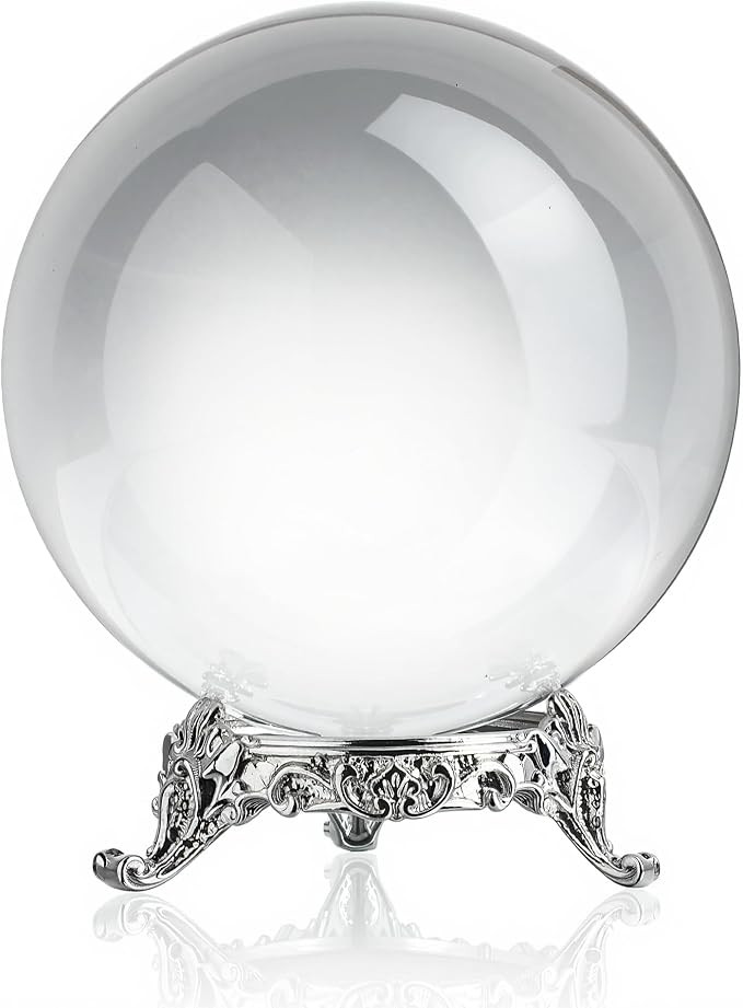 80mm Clear Crystal Ball with Stand for Fortune Teller Divination | Amazon (US)
