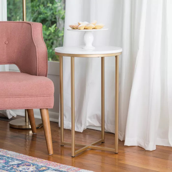 Vivian Glam X Leg Round Side Table - Saracina Home | Target