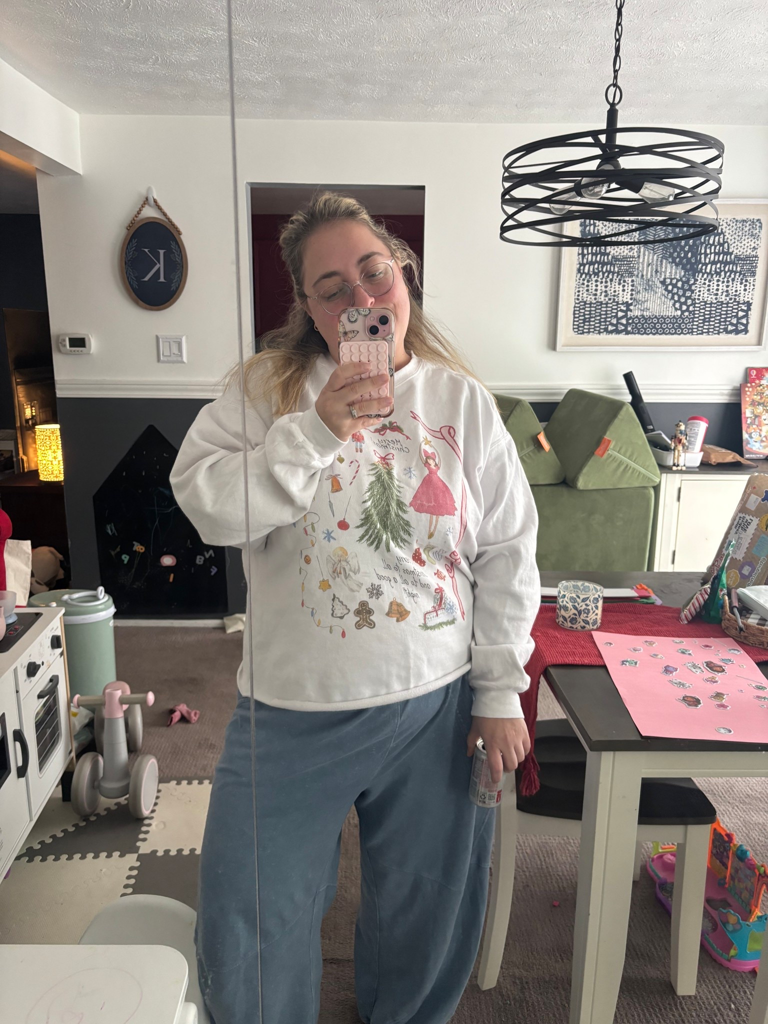 Cropped my Kristin jones crewneck from last year and gave it new life! Time to decorate FINALLY!  

#LTKMidsize #LTKmomlife #LTKHoliday