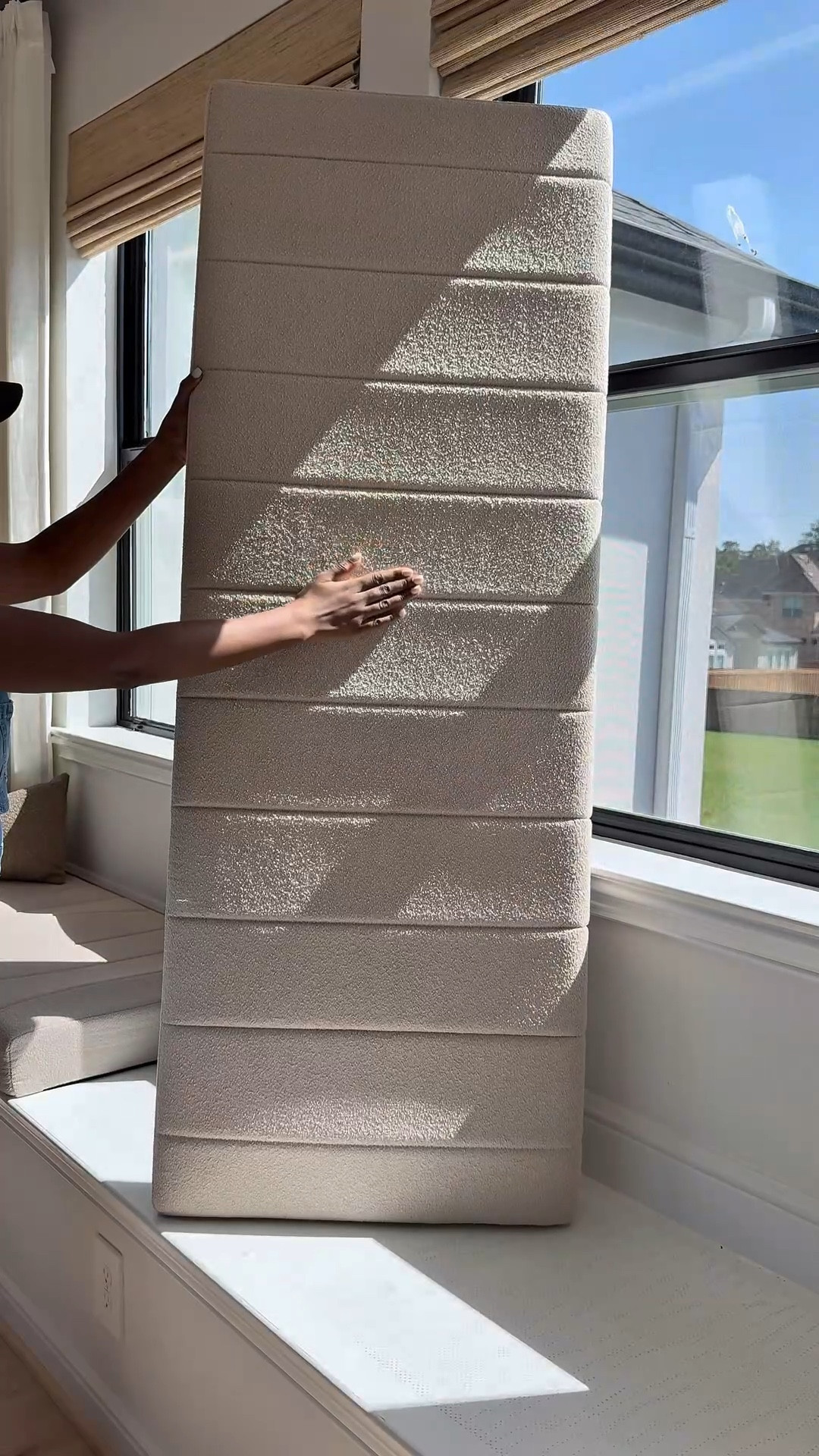 Total game changer! 🙌 These waterproof cushions are fully customizable—even down to the thickness. Choose from 12 colors, 2 shapes, 6 thicknesses, and 99+ sizes to get the perfect fit for your space.

✨ My design picks:
	- Cushion: 4.5” thickness, Beige 2
	- Blinds: Color #Ln36 Beige, Inside Mount, 100% Blackout White Liner, No Edge Binding
	- Curtains: Natural, 40W x 84L

Create your perfect combo and style your space your way! ✨
👉 Tap the link to shop and customize yours today!

#LTKSaleAlert #LTKStyleTip #LTKHome