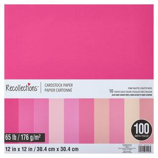 9 Packs: 100 ct. (900 total) Pink Palette 12" x 12" Cardstock Paper by Recollections™ | Michaels® | Michaels Stores