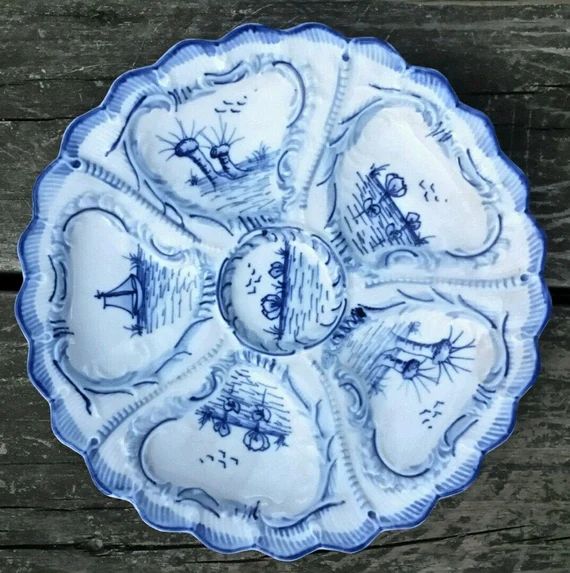 Blue Delft, Antique Weimer, Oyster Plate | Etsy (US)