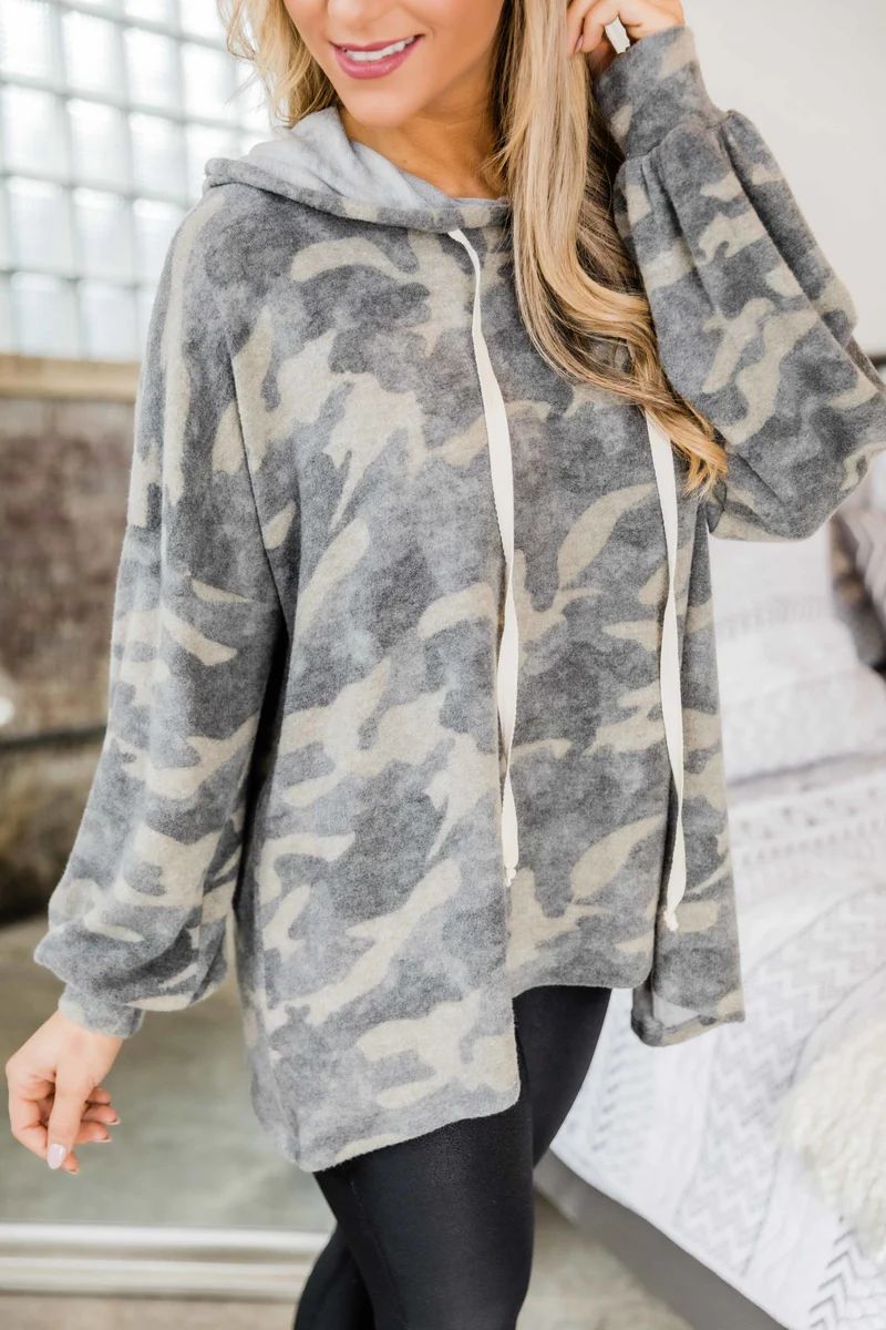 Follow My Adventures Camo Print Hoodie | The Pink Lily Boutique