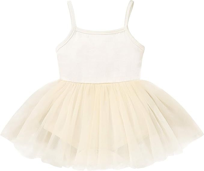 Newborn Infant Baby Girl Summer Romper Tutu Skirt Solid Strap Dress Mesh Tulle Sundress Outfits | Amazon (US)