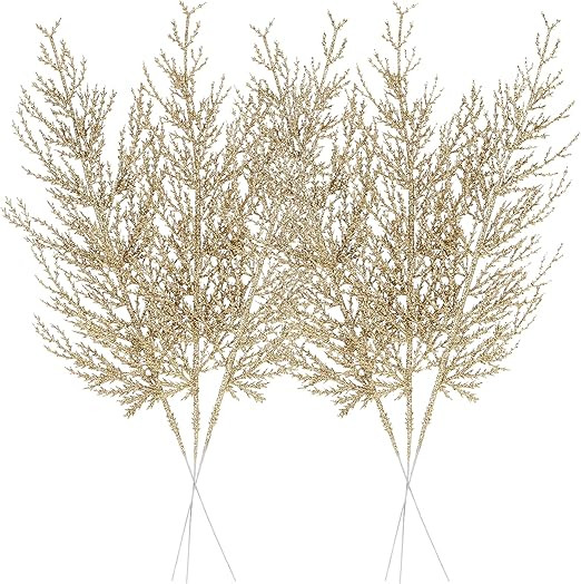 Sea Team 24-Pack Artificial Glitter Pine Tree Twig Ornaments, Decorative Sticks, Glittery Stems, ... | Amazon (US)