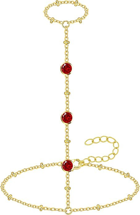 Gold Jesus Cross Hand Chain Bracelets for Women, Dainty Jesus Cross Ring Bracelet with Created Cu... | Amazon (US)