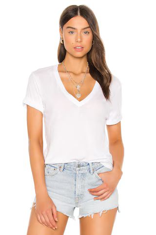 COTTON CITIZEN Classic V Neck Tee in White from Revolve.com | Revolve Clothing (Global)