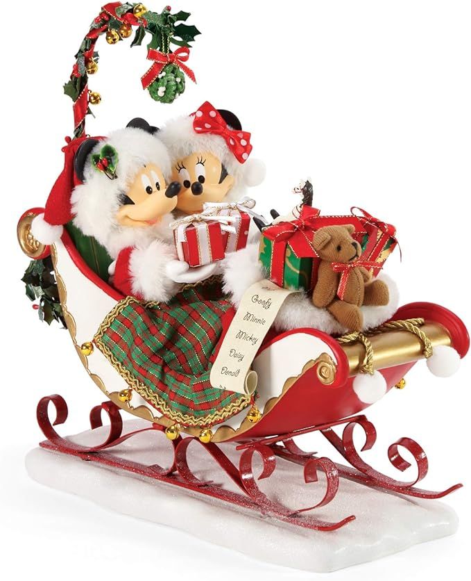 Department 56 Possible Dreams Disney Mickey and Minnie Mouse Sleigh Bells and Mistletoe Figurine,... | Amazon (US)