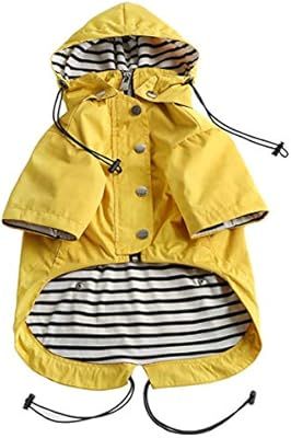 Pethiy Dog Raincoat Stylish Premium Dog Raincoats-Small Dog Raincoat Waterproof Zip Up Pockets, R... | Amazon (US)