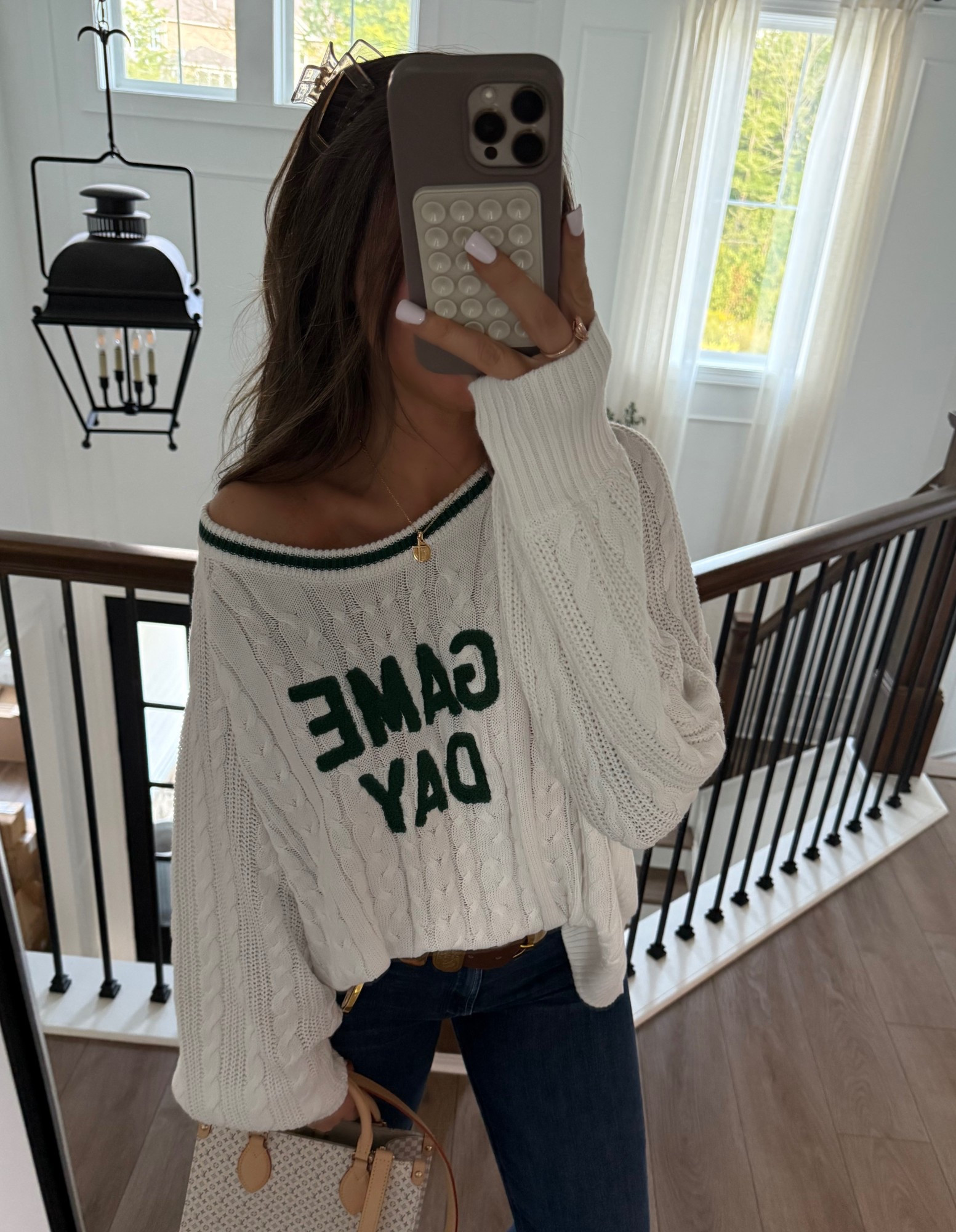 LOVE this sweater for 🏈🍁 games!
They have tons of school colors too. Wearing a 1x bc I wanted it to be super oversized! 

#LTKFindsUnder50 #LTKFamily #LTKStyleTip