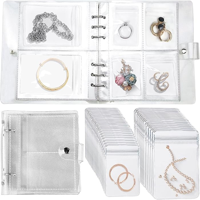 Transparent Jewelry Storage Book with Anti-Oxidation Pockets, Jewlwey Organizer Album New Generat... | Amazon (US)