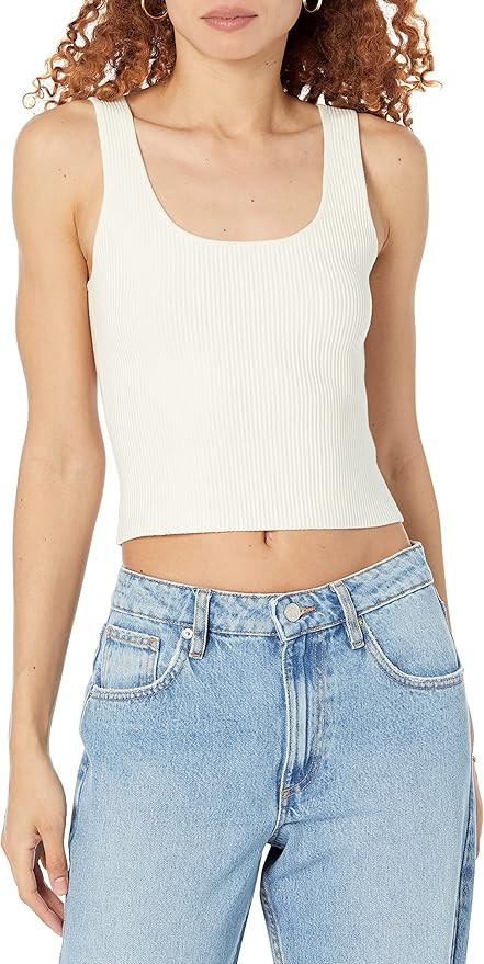 The Drop Women's Femi Scoop-Neck Ribbed Cropped Tank | Amazon (US)