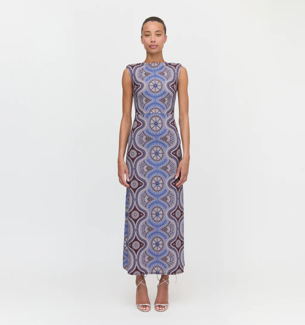 The Sloane Dress - Brown Cobalt Medallion | Hill House Home US
