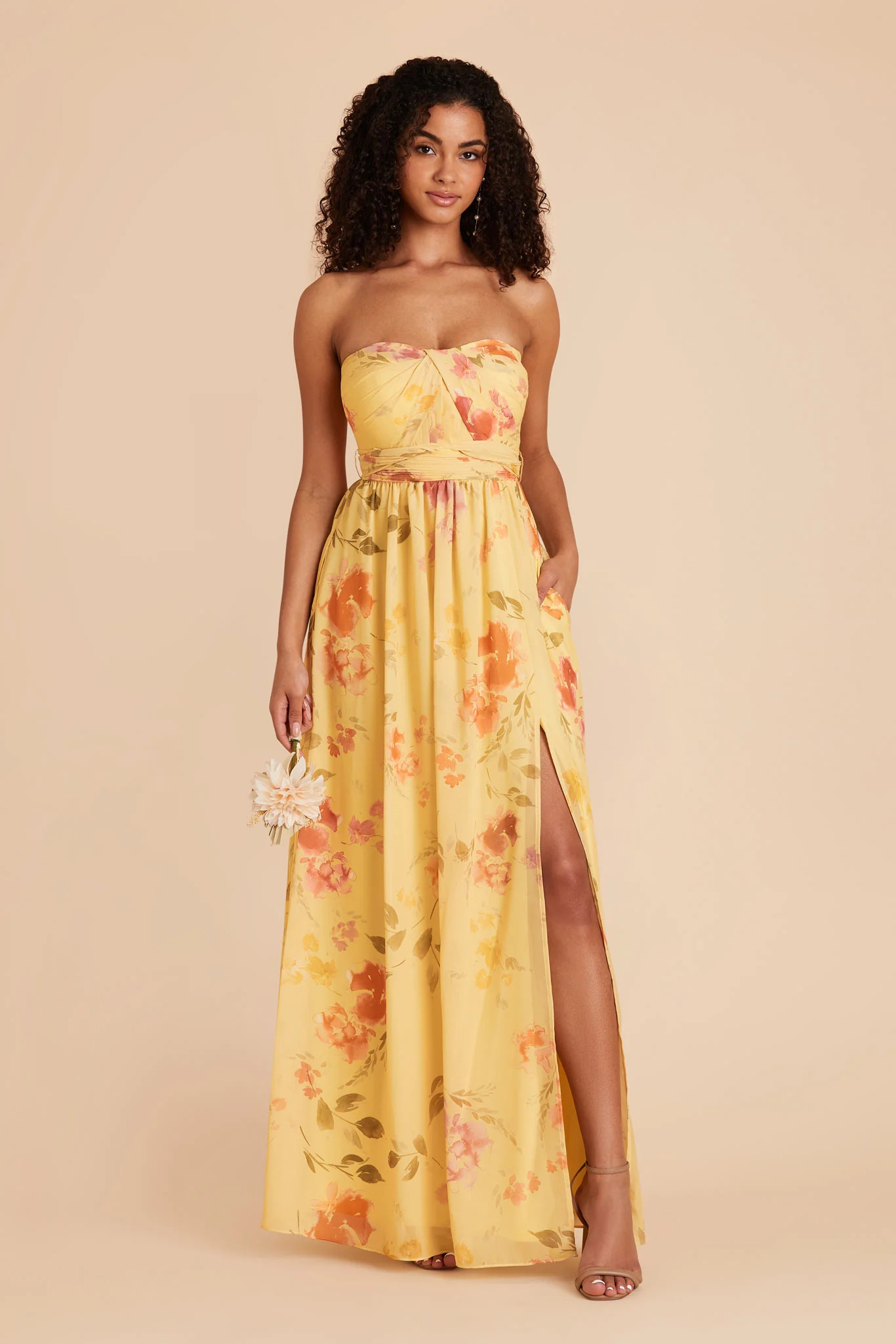 Grace Convertible Dress - Pale Yellow Rococo Floral | Birdy Grey