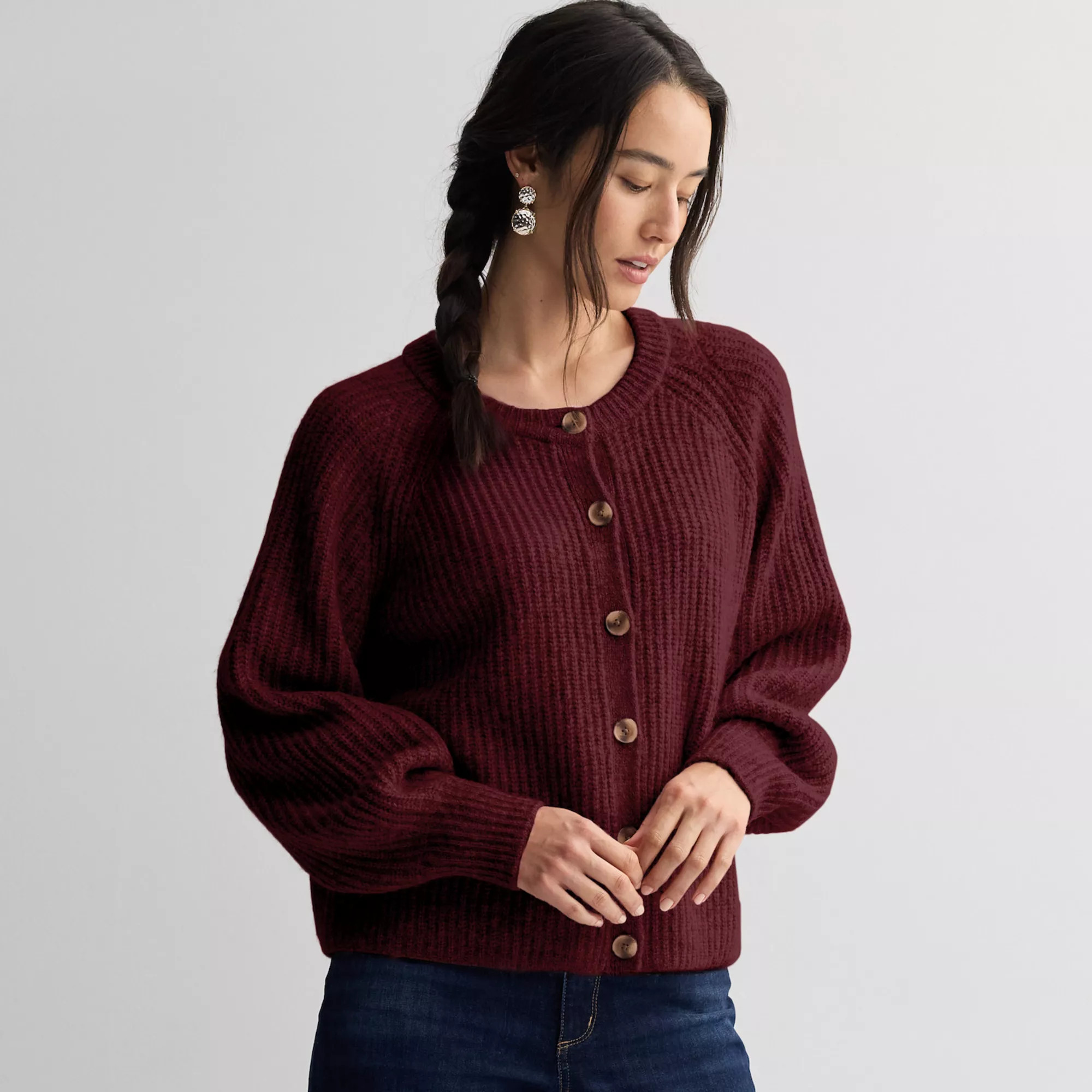 Women's Sonoma Goods For Life® Cozy Heritage Cardigan | Kohl's