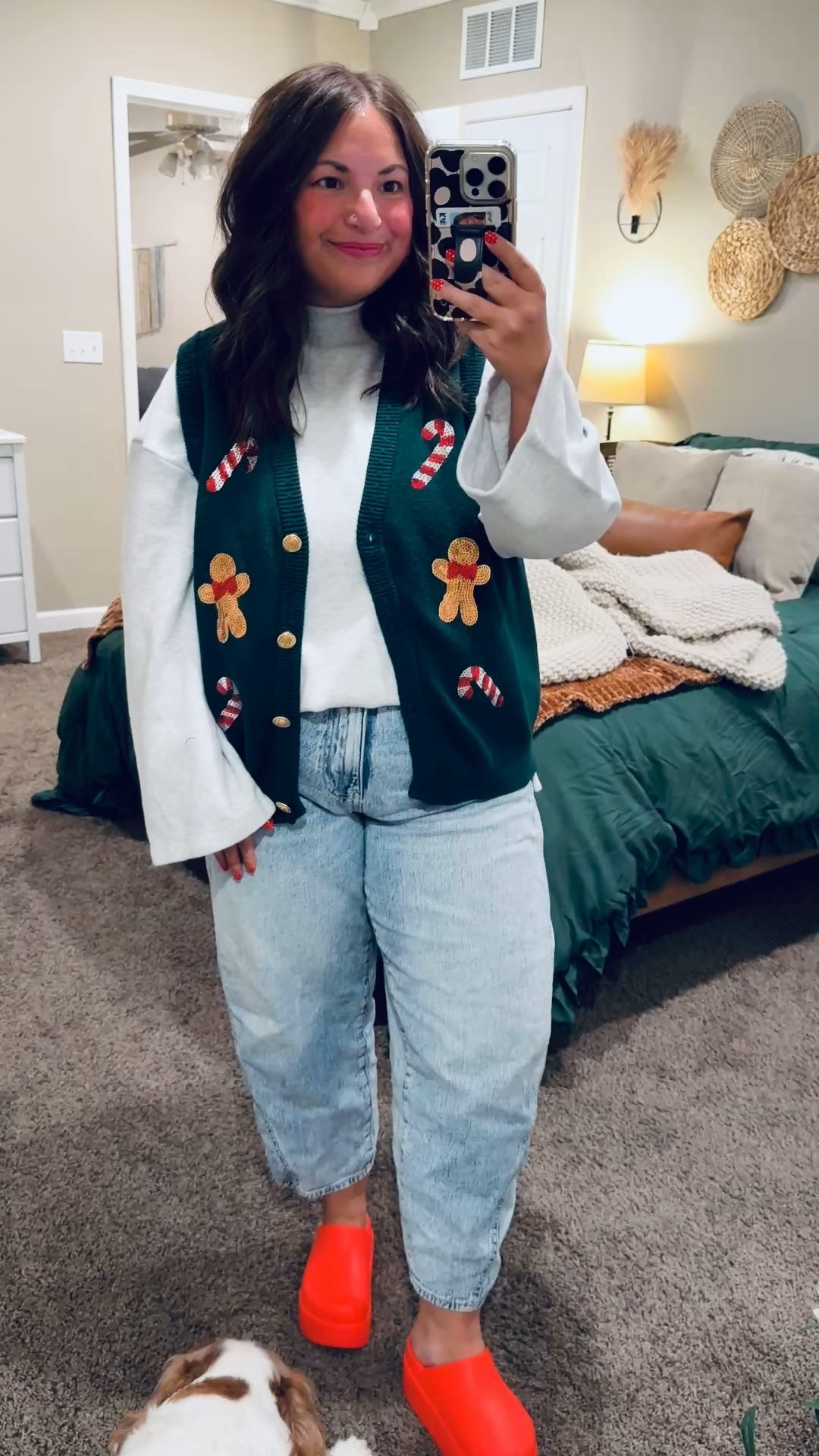 clogs: fit oversized // wearing a size 4
jeans: fit true to size // wearing a 14
mockneck: fits oversized // wearing an XL
vest: fits true to size // wearing a large 

 

#LTKHoliday #LTKSeasonal #LTKFindsUnder50