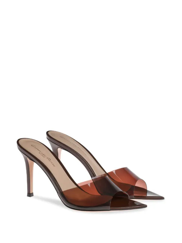 Gianvito Rossi Elle 85mm point-toe Sandals | Brown | FARFETCH SG | Farfetch Global