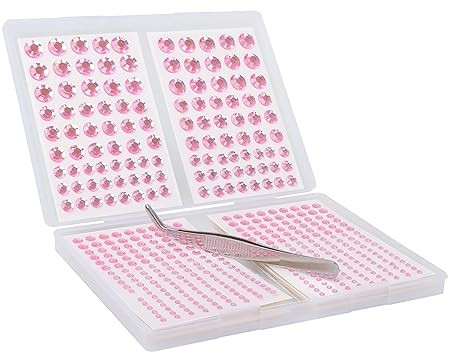NIACONN Pink Face Jewels Gems Stick on, 10 Sheets/1410 Pcs Self Adhesive Rhinestone Hair Gems Sti... | Amazon (US)