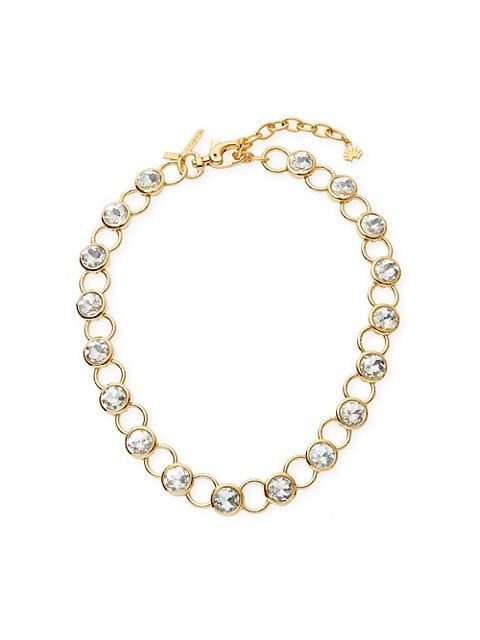 Lele Sadoughi 14K Gold-Plated &amp; Glass Crystal Chain Necklace | Saks Fifth Avenue