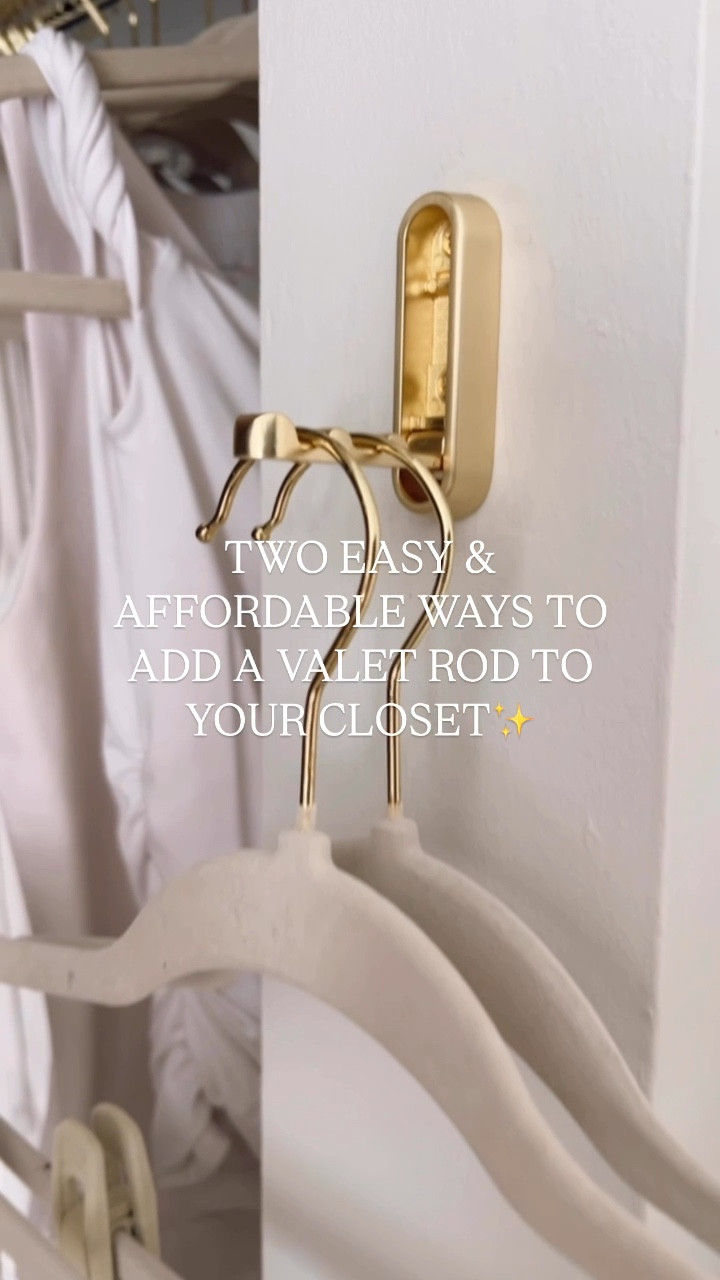 Two easy and affordable ways to upgrade your closet! This valet rod and wall hook are both aesthetic and functional. Closet organization, closet find, home hack, closet valet bar

#LTKFamily #LTKFindsUnder50 #LTKHome