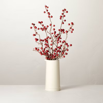 18" Faux Red Berry Ceramic Arrangement - Hearth & Hand™ with Magnolia | Target