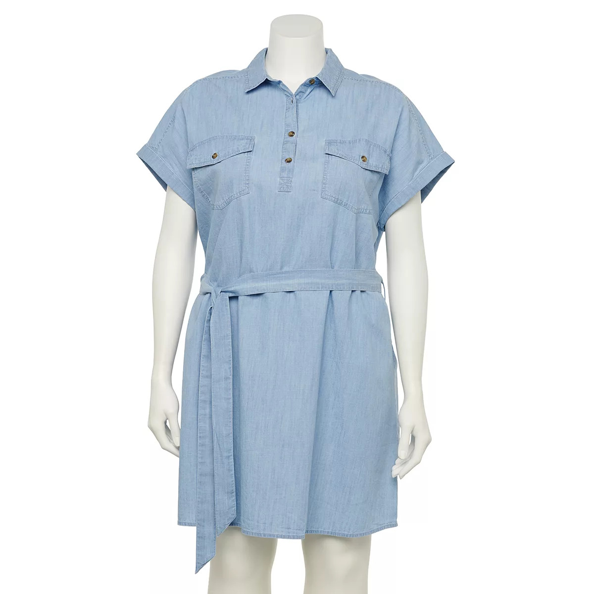 Juniors' Plus Size SO® Utility Belted Shirt Dress | Kohl's