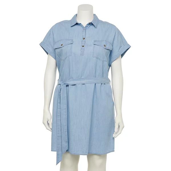Juniors' Plus Size SO® Utility Belted Shirt Dress | Kohl's