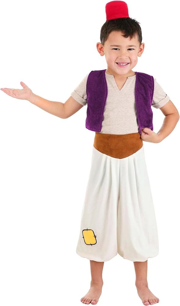 Disney Toddler Aladdin Costume, Toddler Aladdin Outfit with Shirt, Vest, Pants, and Hat | Amazon (US)