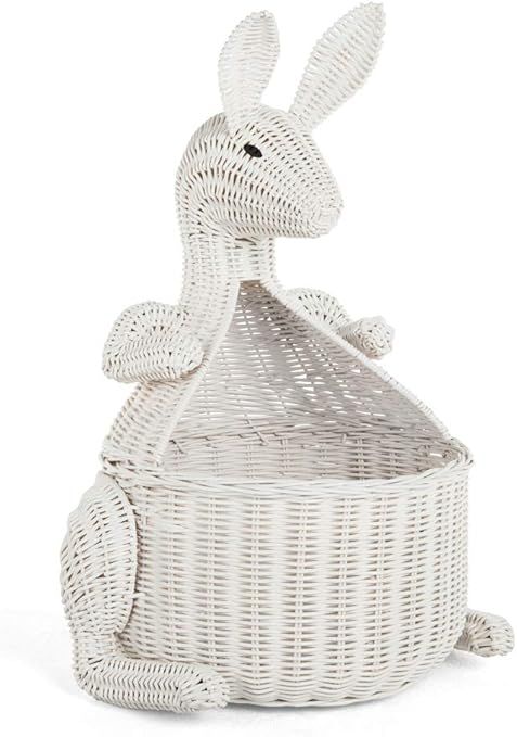 Kangaroo Wicker Storage Basket, White | Amazon (US)