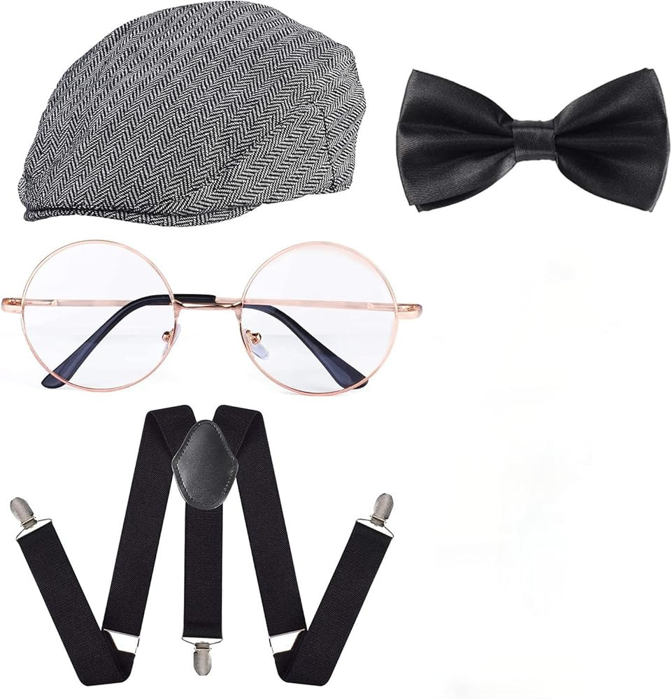 Beelittle 1920s Gatsby Gangster Costume Accessories Old Man Costume Grandpa Cosplay Set | Amazon (US)