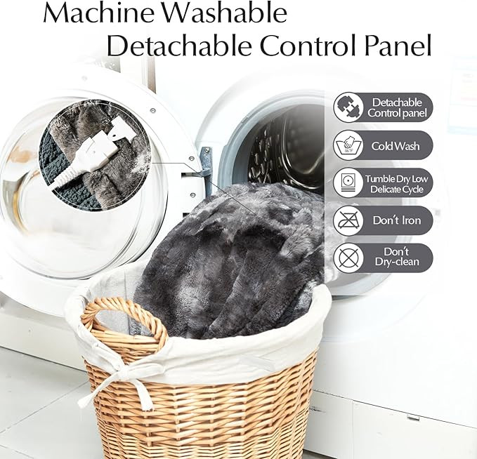 Heated Blanket Faux Fur & Sherpa Full Size, Safe Electric Blanket ETL & FCC Certified, Soft Warm ... | Amazon (US)