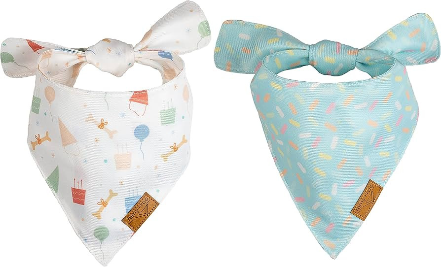 Remy+Roo Dog Bandanas - 2 Pack | Birthday Set | Premium Durable Fabric | Unique Shape | Adjustabl... | Amazon (US)