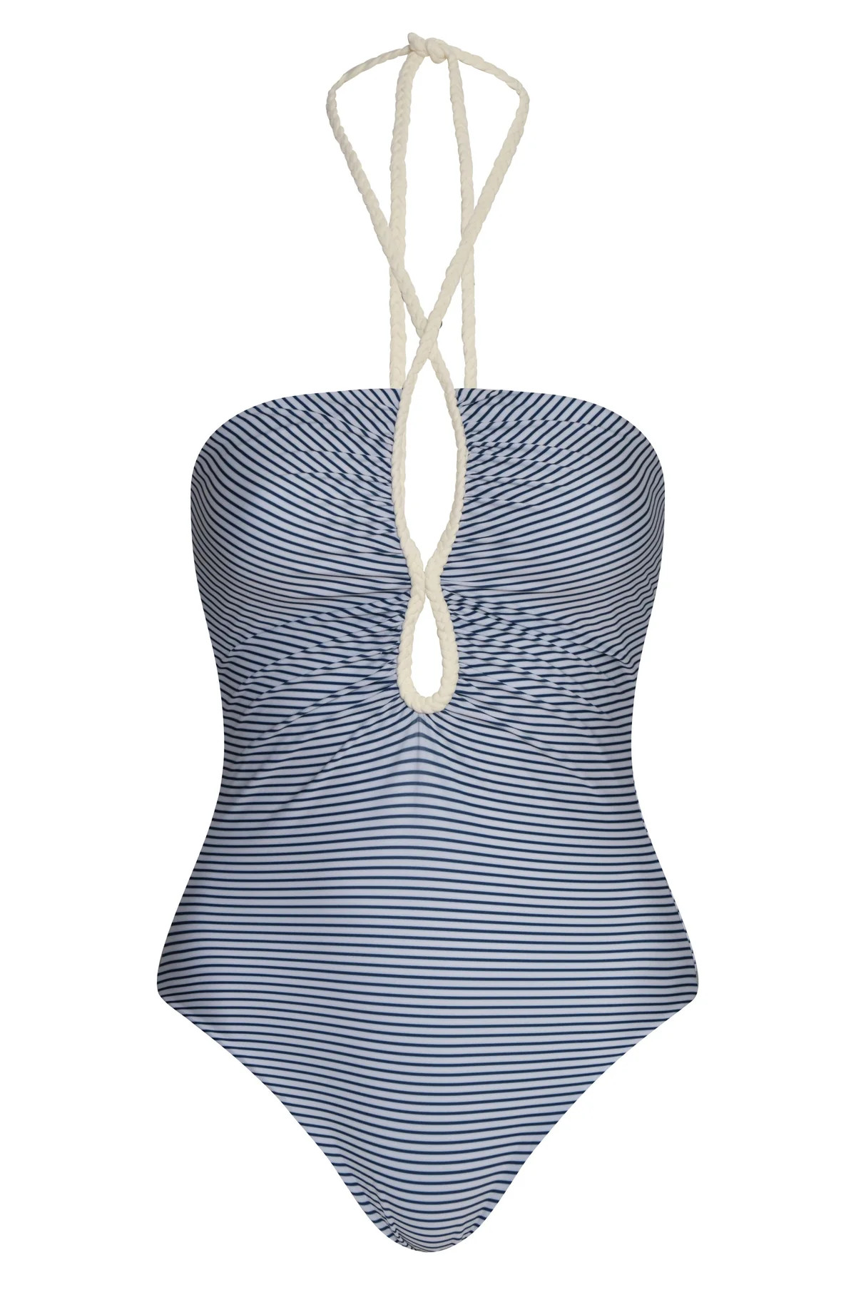 Saint Tropez One Piece in Navy Stripes & Ivory | Over The Moon