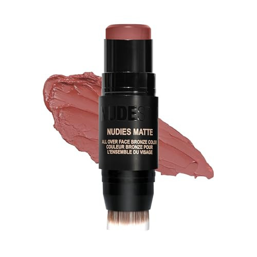 Nudestix Nudies Bronze All Over Matte Bronzing Stick – 3-in-1 Cream Bronzer for Cheeks, Eyes & Lips with Built-In Brush | Natural Contour & Sun-Kissed Glow | Sunkissed Cool | Amazon (US)
