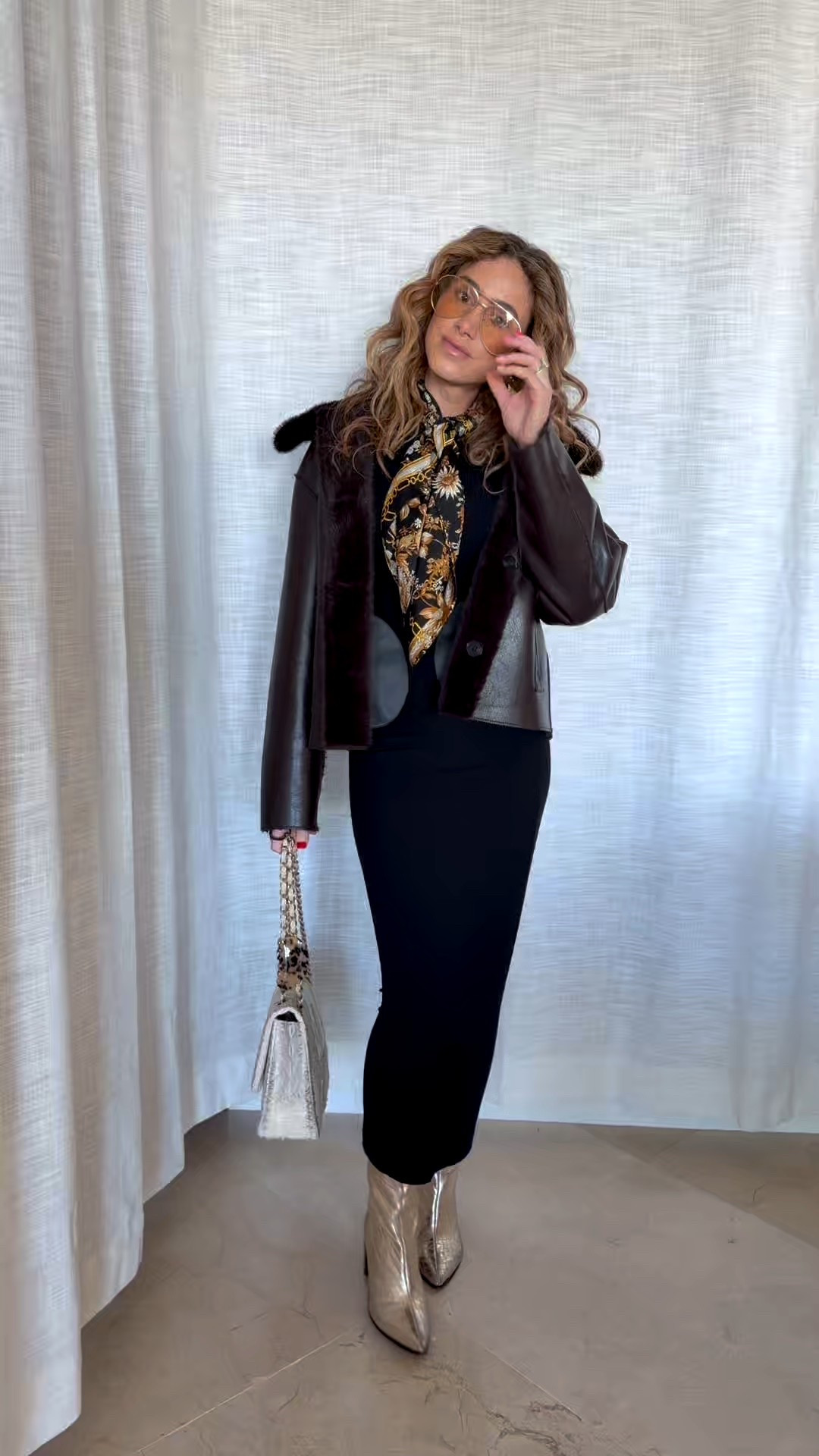 Skims long sleeve fitted black dress. Schutz gold booties. Chanel purse from FASHIONPHILE. Outfit of the day. OOTD. Sunday outfit. Florida winter  

#LTKootd #LTKSeasonal