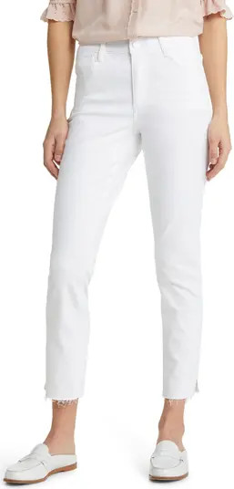 'Ab'Solution CoolMax® High Waist Raw Hem Straight Leg Jeans | Nordstrom