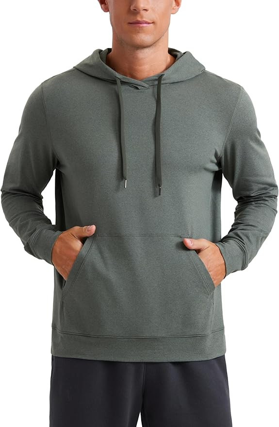 CRZ YOGA Cloud Jersey Mens Pullover Hoodie Casual Workout Long Sleeve Basic Hooded Sweatshirt wit... | Amazon (US)