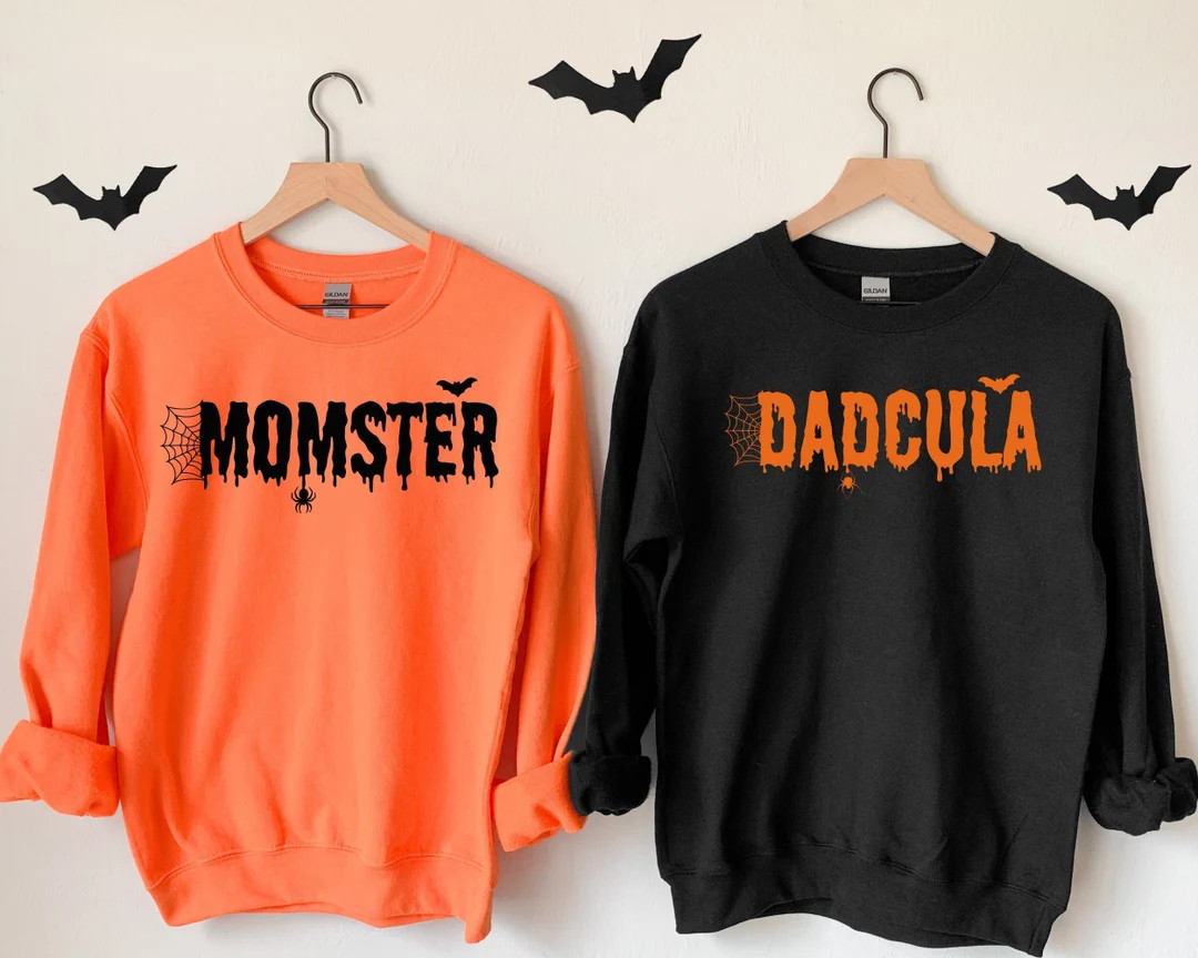 Momster and Dadcula Halloween Sweatshirts Mom and Dad - Etsy | Etsy (US)