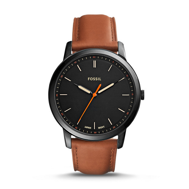 The Minimalist Slim Three-Hand Light Brown Leather Watch | Fossil (US)