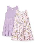 Amazon Essentials Girls' Knit Sleeveless Tiered Dresses (Previously Spotted Zebra), Pack of 2, Lilac | Amazon (US)