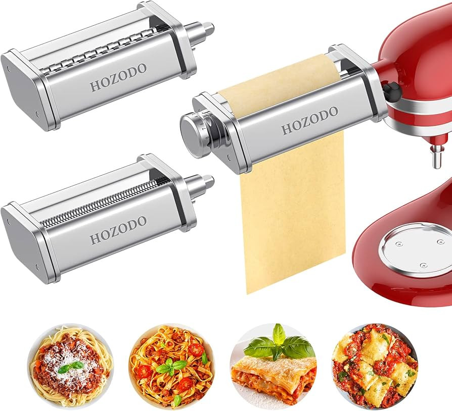 Pasta Attachment for KitchenAid Mixer, Includes Pasta Sheet Roller, Spaghetti Fettuccine Cutter, ... | Amazon (US)