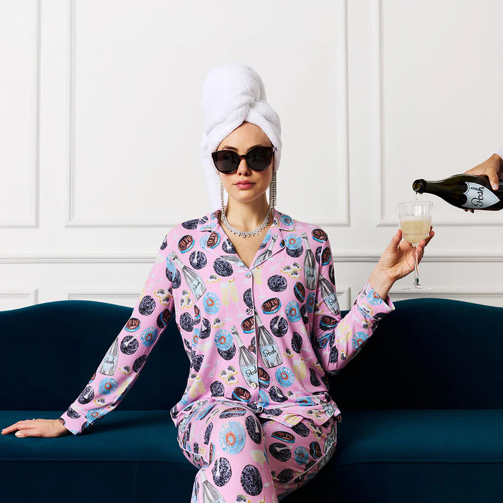 Bubbly Pink Luxe Womens Pajamas | Posh Champagne | Posh Peanut