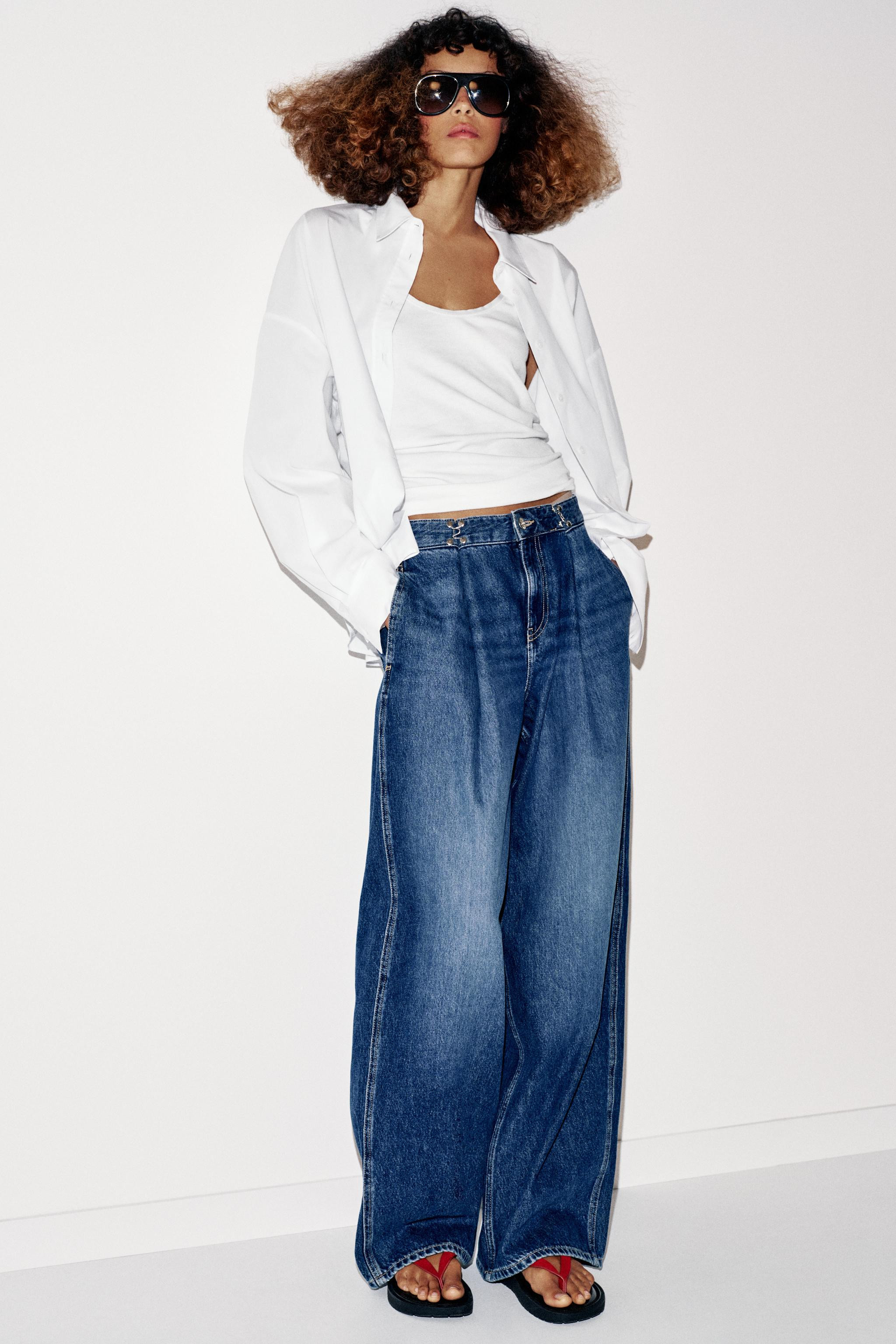 Z1975 LOOSE FIT HIGH-WAIST JEANS WITH HOOKS | Zara UK