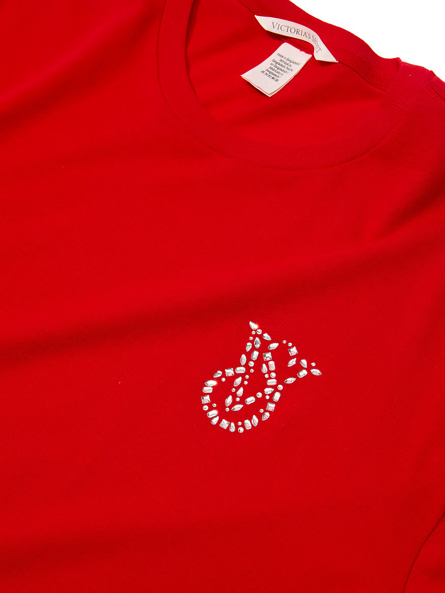 Buy Flannel Short-Sleeve Long Tee-Jama Set, Red - Order Pajamas Sets online - Victoria's Secret U... | Victoria's Secret (US / CA )