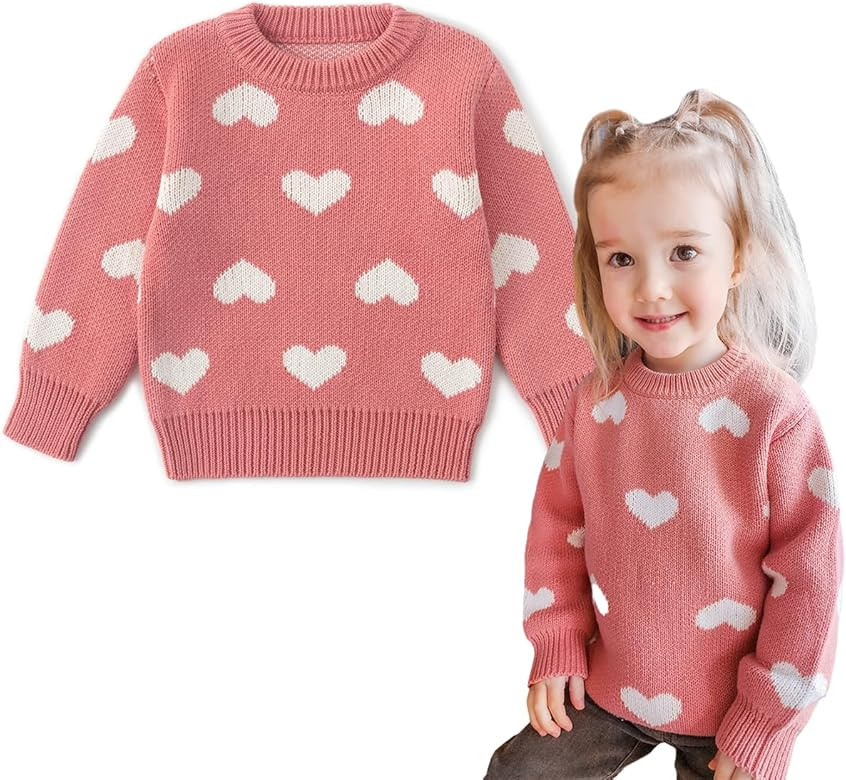 Simplee kids Baby Pullover Sweater Valentines Outfit Love Embroidery Knit Sweaters Coat for Autum... | Amazon (US)