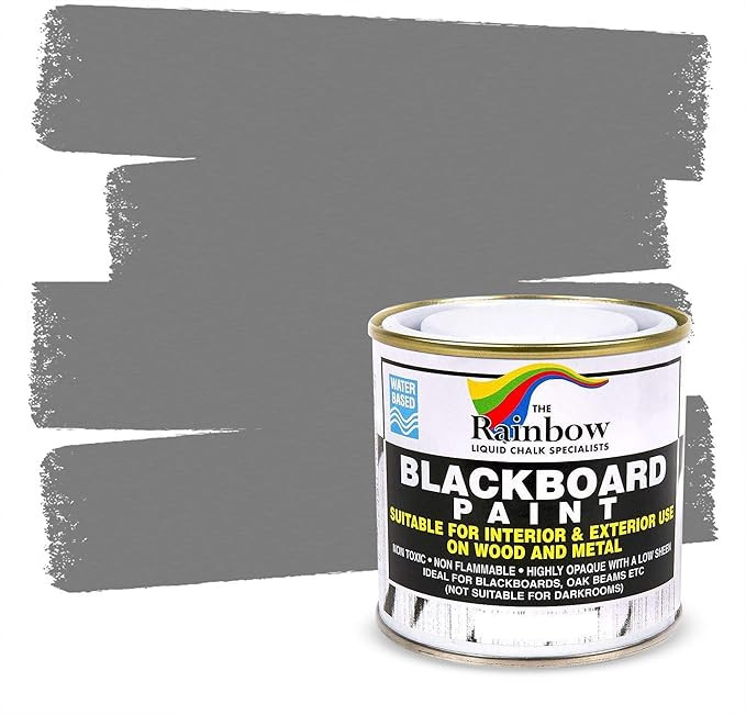 Chalkboard Blackboard Paint - Brush on Wood, Metal, Glass, Wall, Plaster Boards Sign, Frame or An... | Amazon (US)